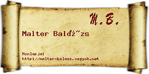 Malter Balázs névjegykártya