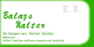 balazs malter business card